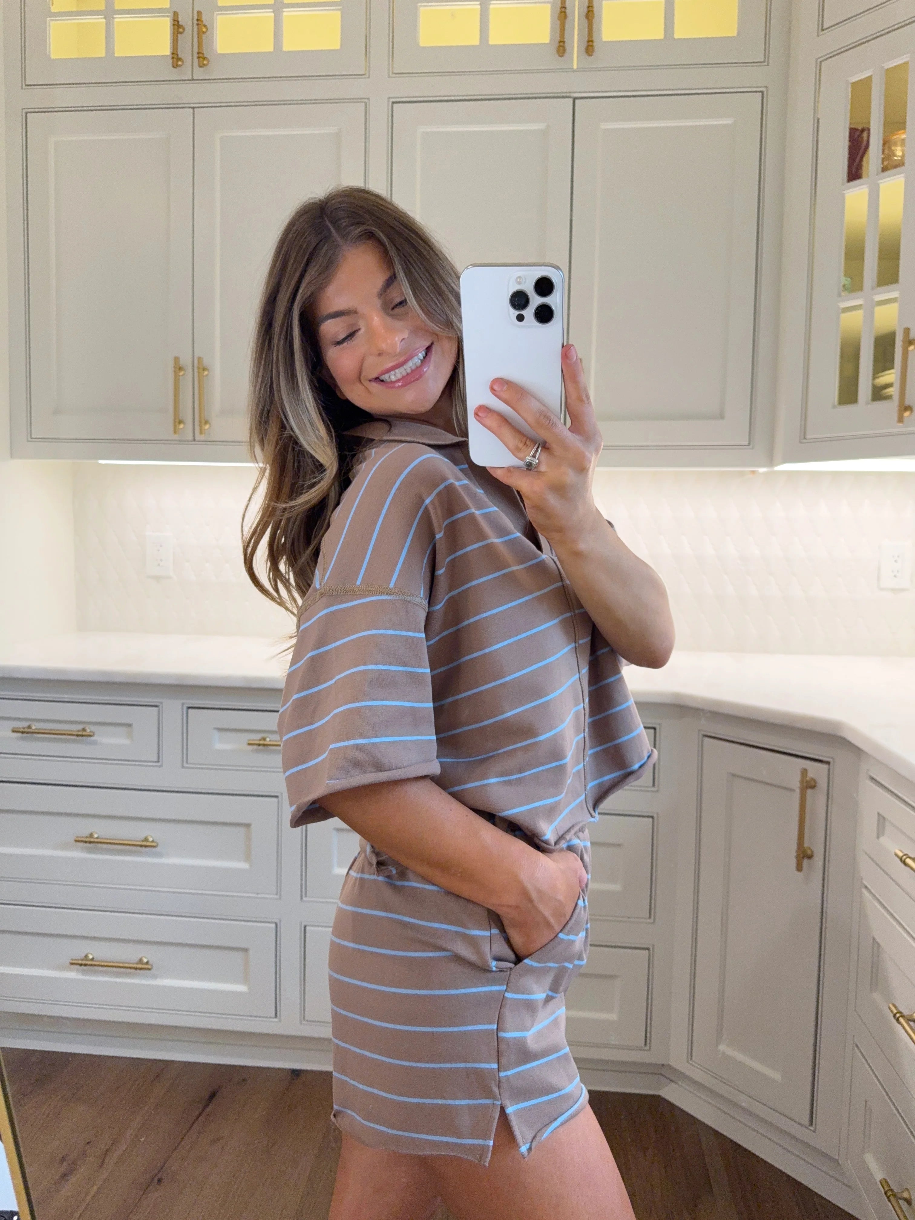 Camberly Striped Set - Mocha / Blue