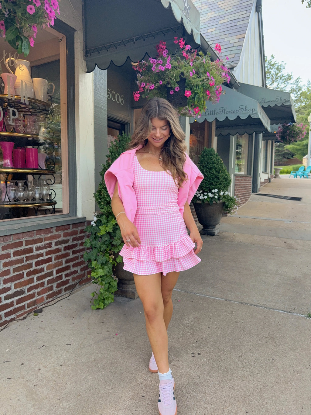 Lunden Tennis Dress - Pink Gingham